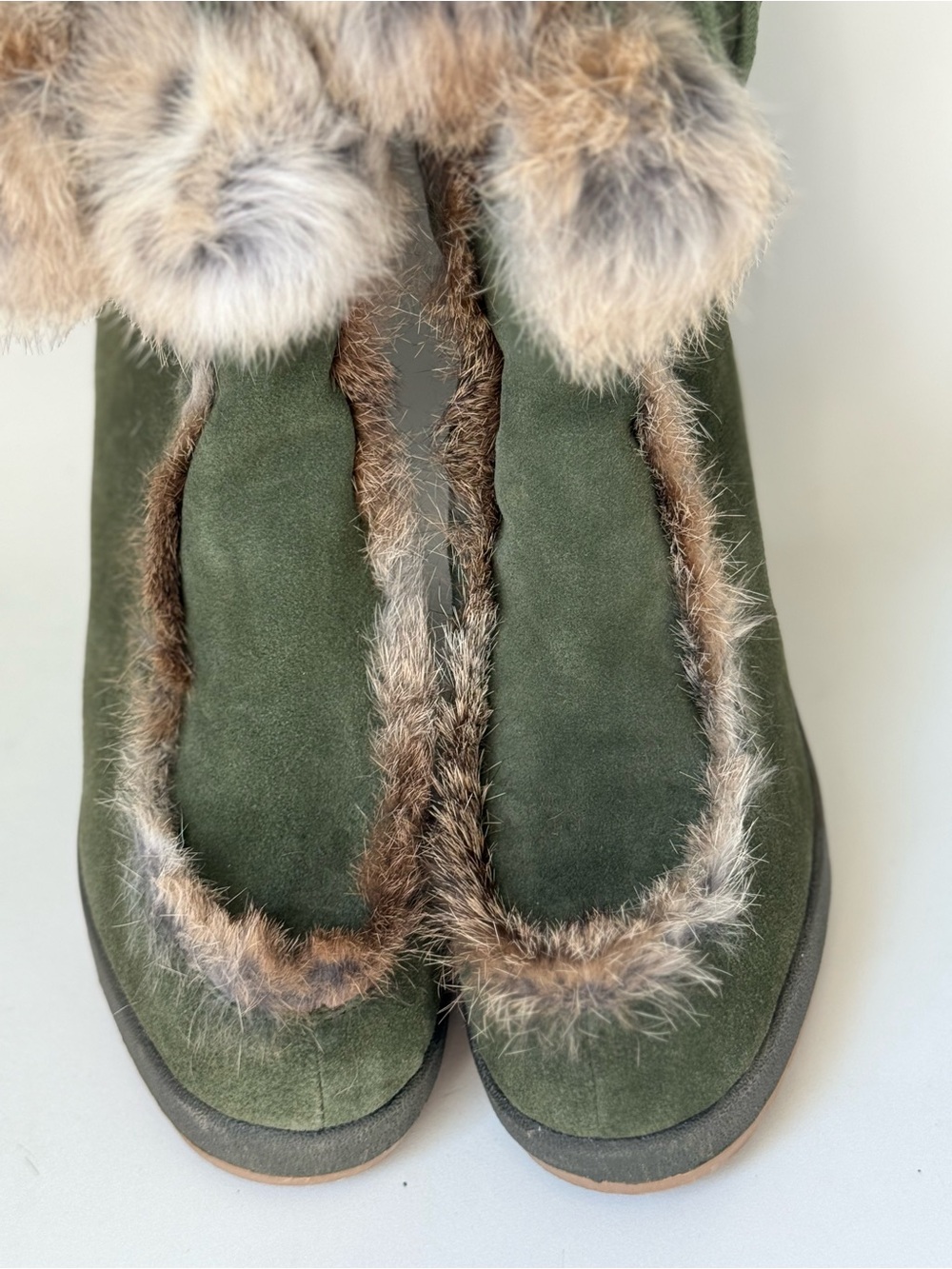 naughty monkey Olive Green Faux Fur Trim Winter Boots - Picture 4 of 14
